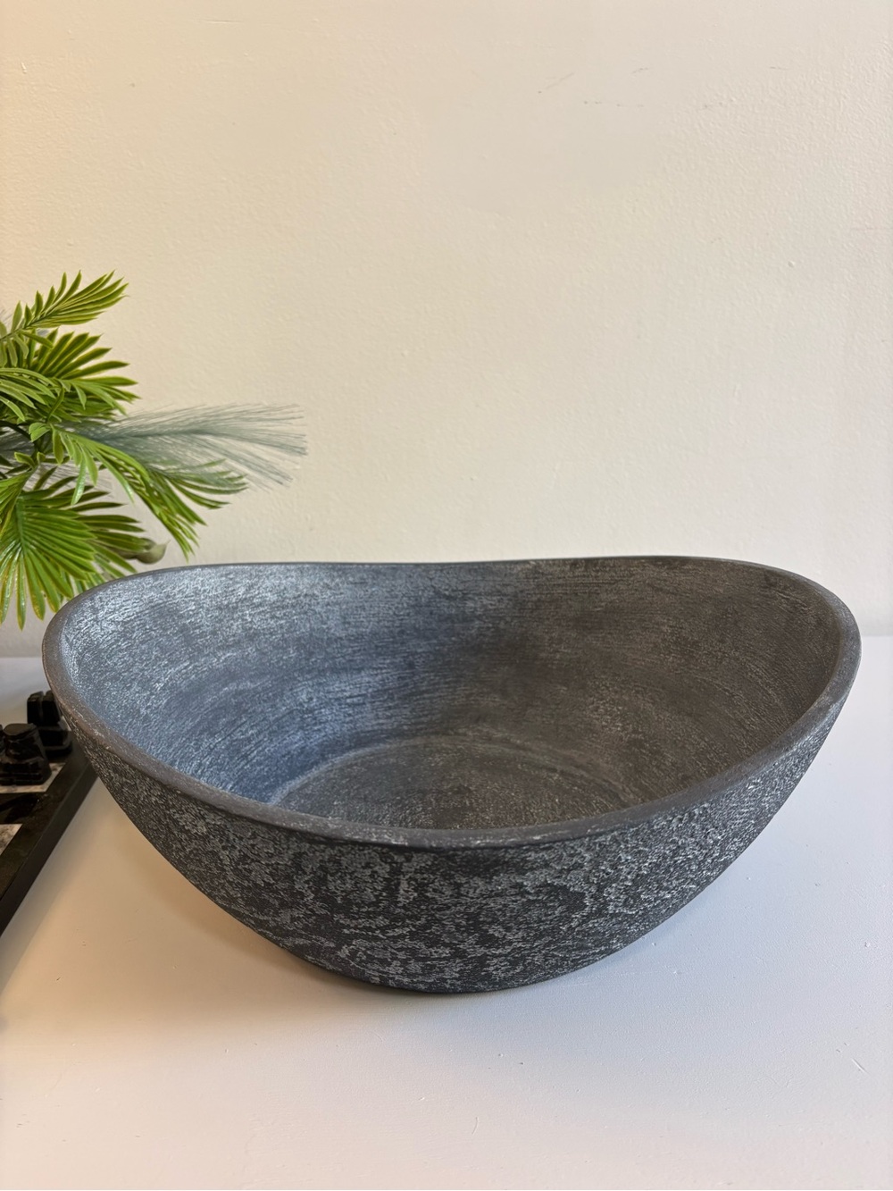 Animiora- Black Rook. Modern Designer Textured Black Decorative Bowl